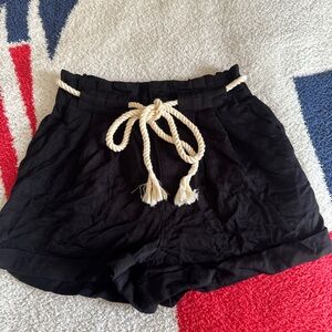 Forever 21 Black Shorts with Cream Rope Tie